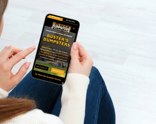 Woman ordering busters dumpsters (2)